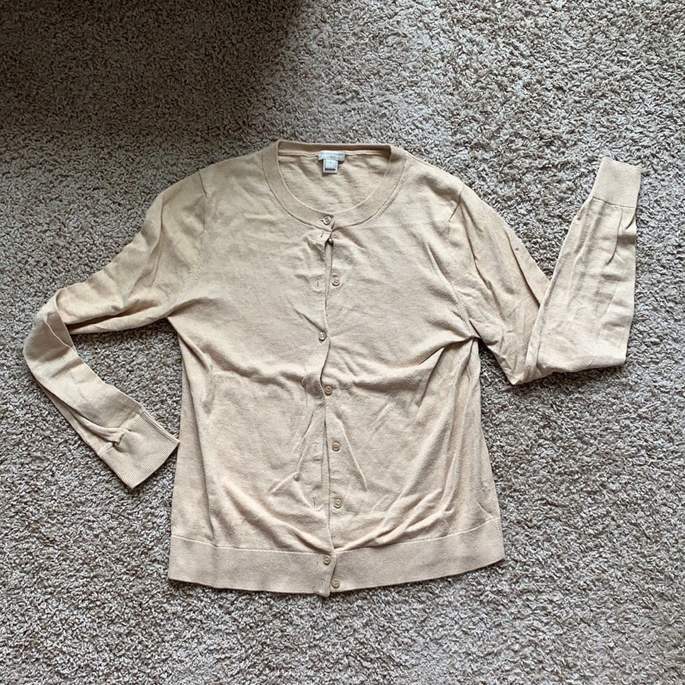 Beige JCrew Caryn Cardigan